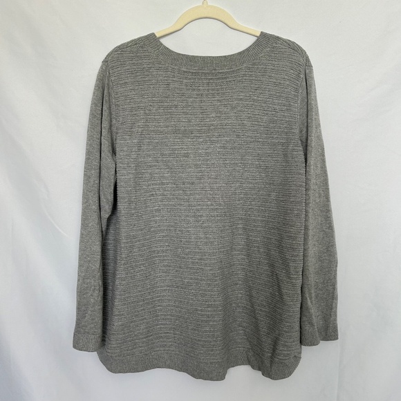 Hilary Radley Grey V-Neck Ribbed‎ Knit Sweater - XL - Picture 9 of 9